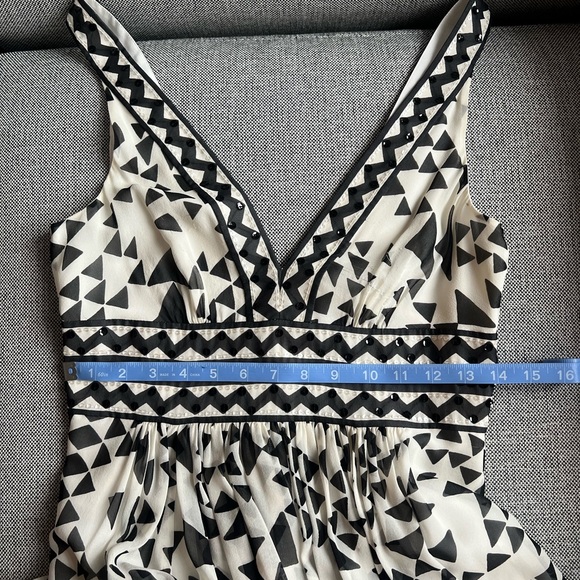 BCBG Black and White Printed Maxi Prom Dress - Picture 6 of 7